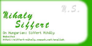mihaly siffert business card